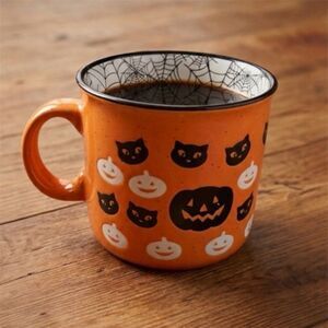 Cobwebs & Cauldrons Mug Halloween PUMPKINS BLACK CATS 21oz Coffee Tea Cocoa cup